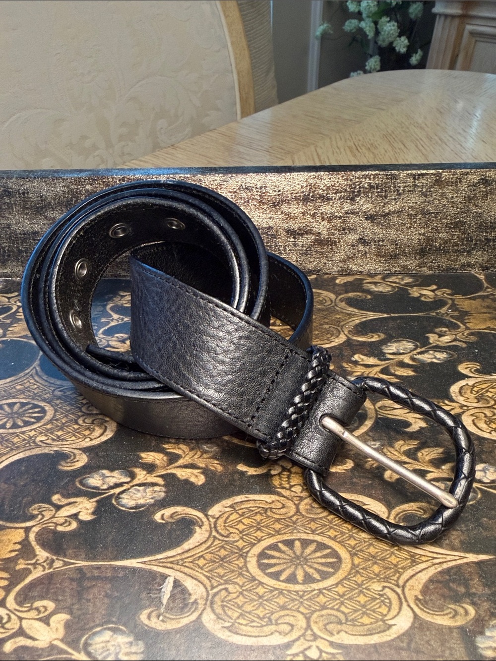 Talbots Ladies Black Leather Belt (1X)